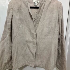 Vintage Amanda Smith 100% Linen Hidden Button Blazer Jacket